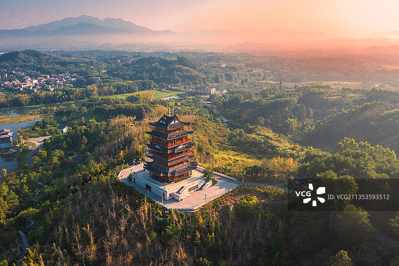 航拍广西贺州市园博园图片素材