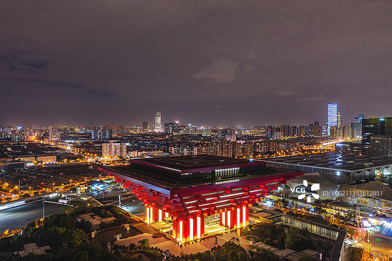 航拍中华艺术宫图片素材