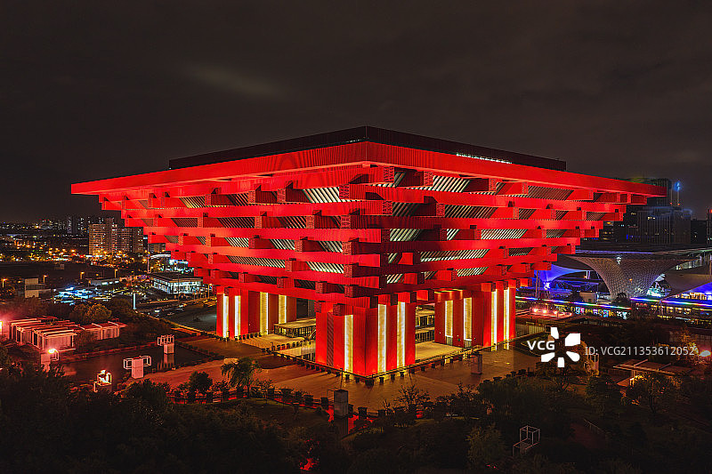 航拍中华艺术宫图片素材