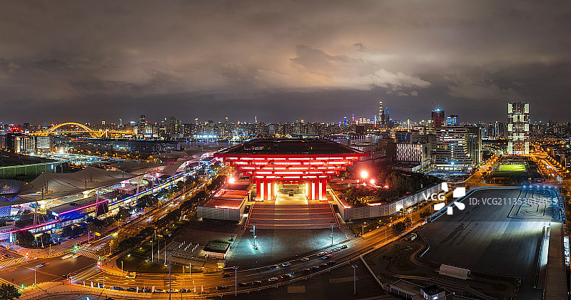 航拍中华艺术宫图片素材