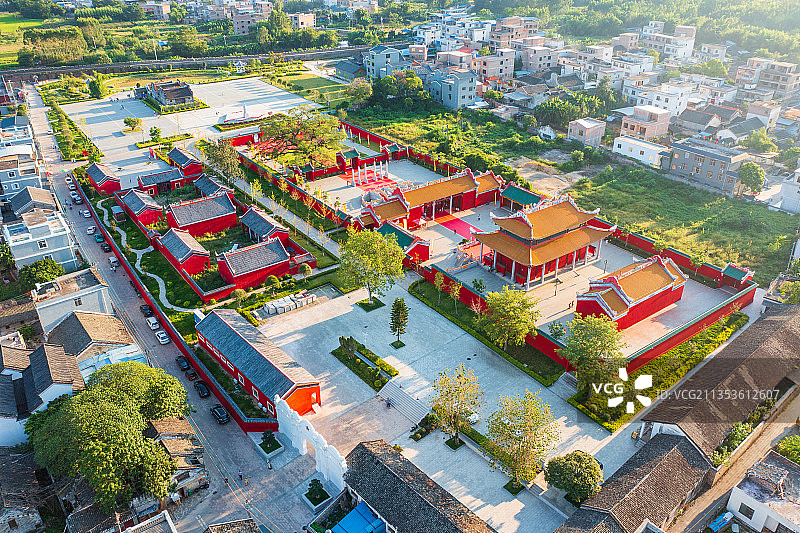 航拍广西贺州文庙文笔塔图片素材