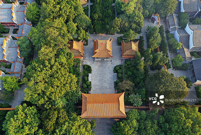 湖南省衡阳市南岳区衡山国家重点风景名胜区南岳大庙航拍图片素材