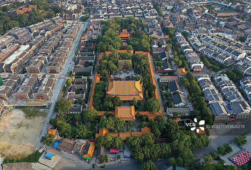 湖南省衡阳市南岳区衡山国家重点风景名胜区南岳大庙航拍图片素材