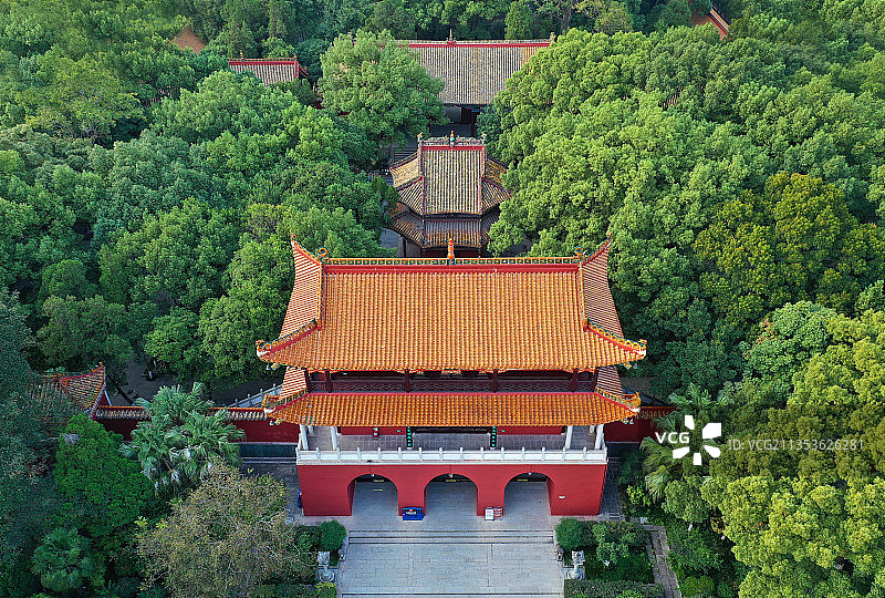 湖南省衡阳市南岳区衡山国家重点风景名胜区南岳大庙航拍图片素材