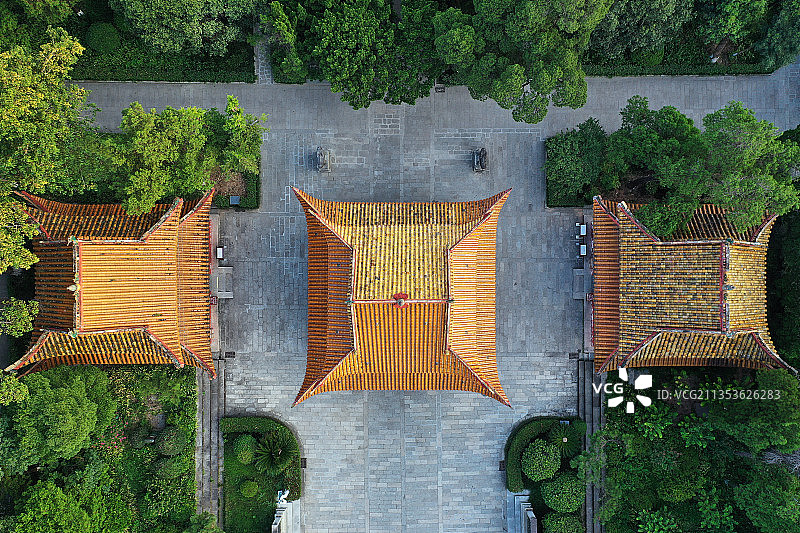 湖南省衡阳市南岳区衡山国家重点风景名胜区南岳大庙航拍图片素材