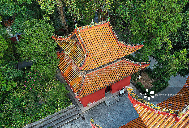 湖南省衡阳市南岳区衡山国家重点风景名胜区南岳大庙航拍图片素材