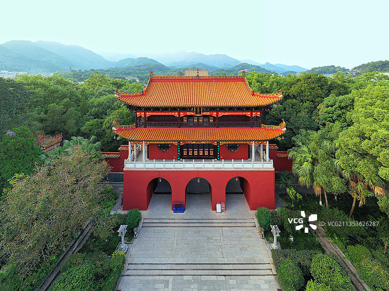 湖南省衡阳市南岳区衡山国家重点风景名胜区南岳大庙航拍图片素材