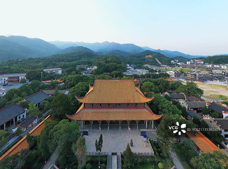 湖南省衡阳市南岳区衡山国家重点风景名胜区南岳大庙航拍图片素材