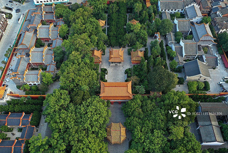 湖南省衡阳市南岳区衡山国家重点风景名胜区南岳大庙航拍图片素材