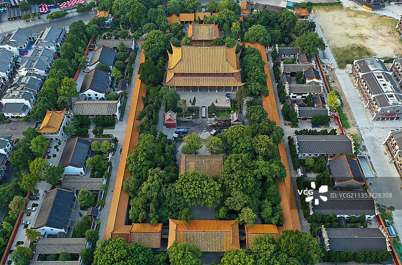 湖南省衡阳市南岳区衡山国家重点风景名胜区南岳大庙航拍图片素材