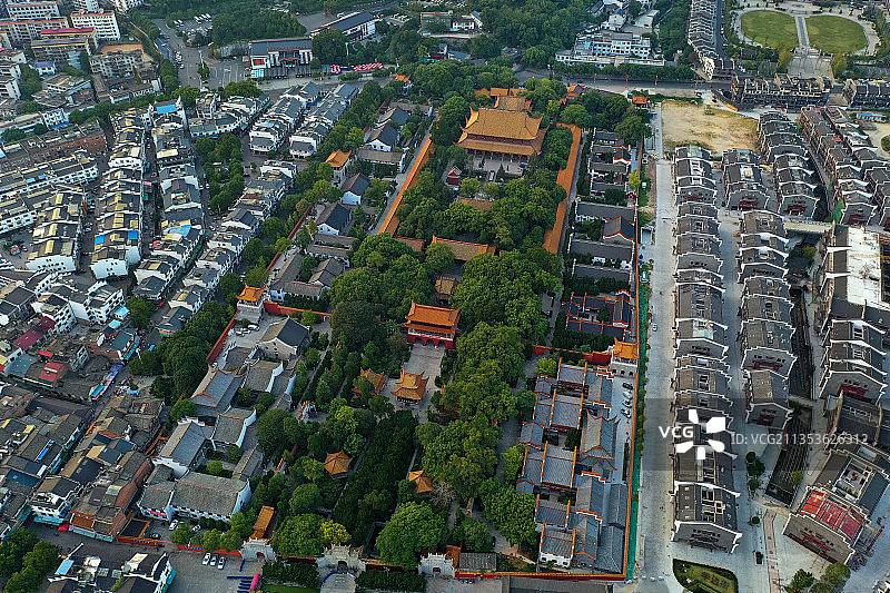 湖南省衡阳市南岳区衡山国家重点风景名胜区南岳大庙航拍图片素材