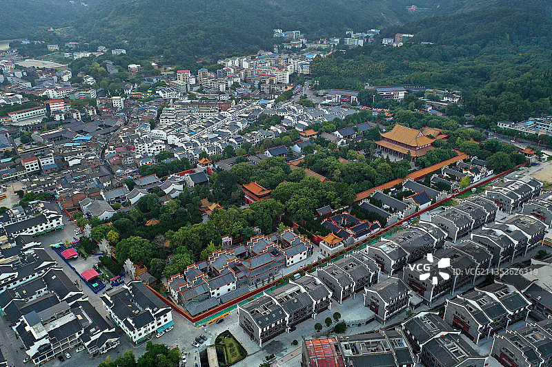 湖南省衡阳市南岳区衡山国家重点风景名胜区南岳大庙航拍图片素材