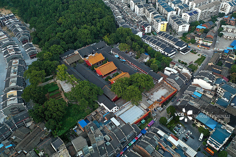 湖南省衡阳市南岳区衡山国家重点风景名胜区祝圣寺航拍图片素材