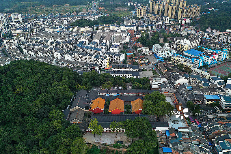 湖南省衡阳市南岳区衡山国家重点风景名胜区祝圣寺航拍图片素材