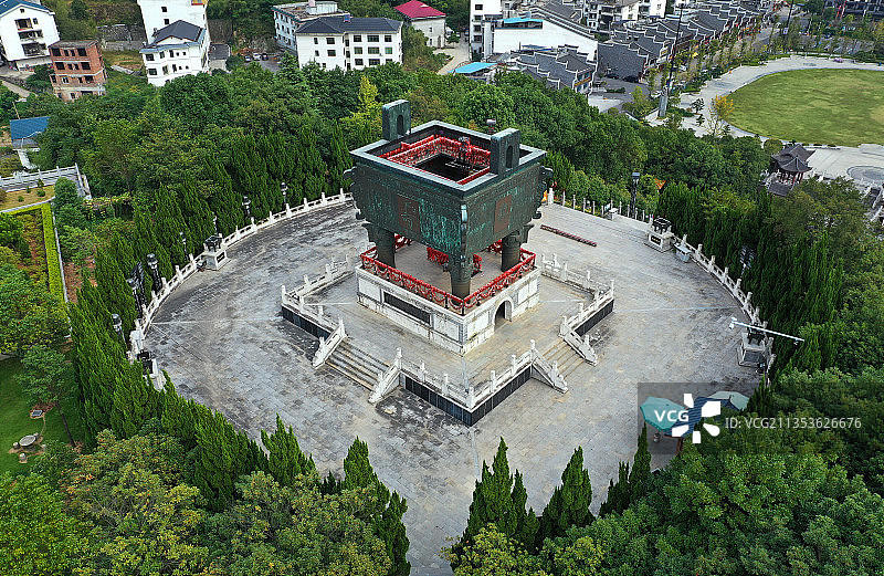 湖南省衡阳市衡山国家重点风景名胜区万寿大鼎景区福寿寺航拍图片素材