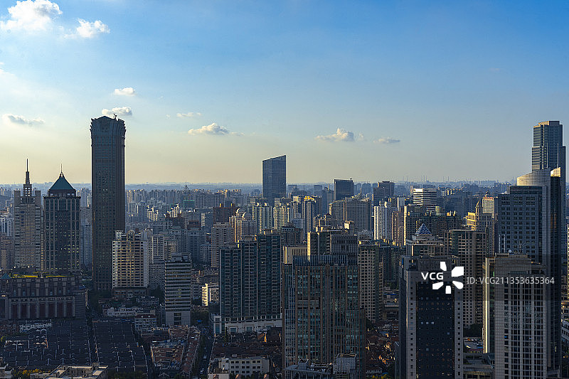 上海市浦西城市天际线图片素材