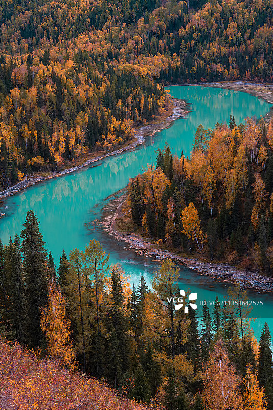 喀纳斯月亮湾图片素材