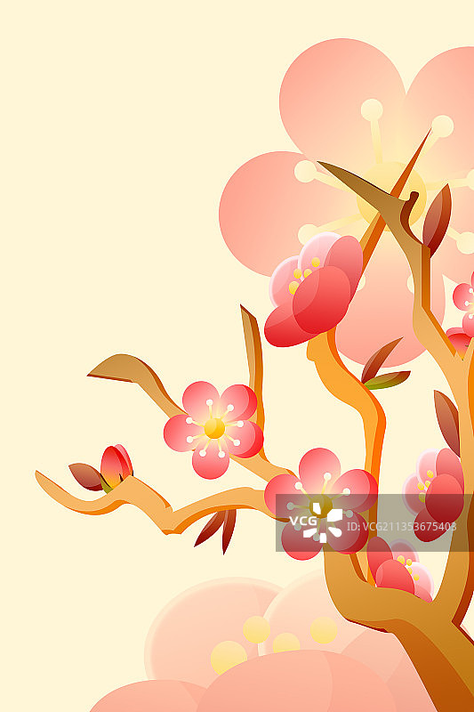 简约国风植物梅花图片素材