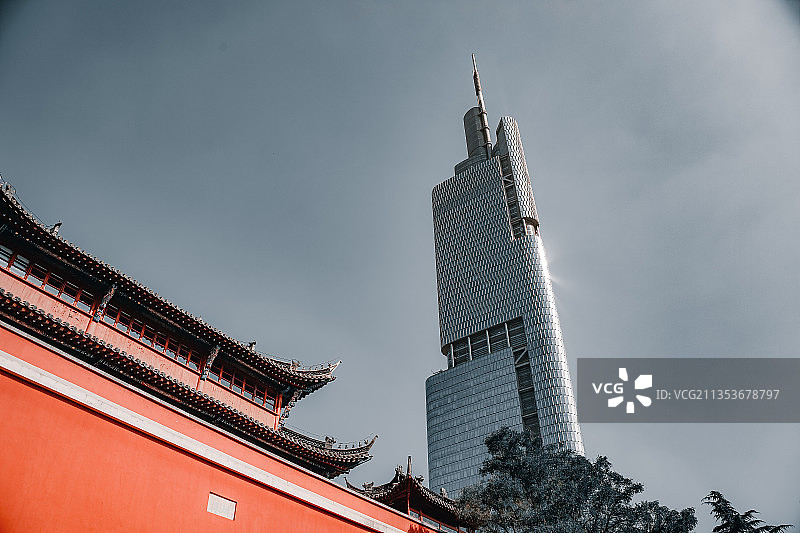 紫峰和鼓楼图片素材