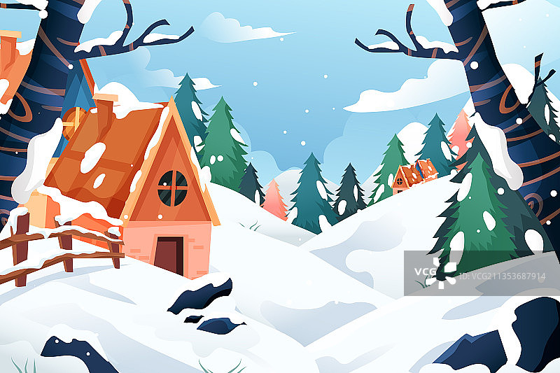 卡通圣诞节平安夜双十一双十二购物电商亲子游家人冬季矢量插画图片素材