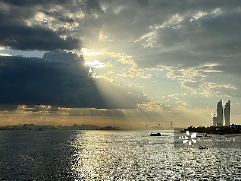 日落，厦门环岛路图片素材