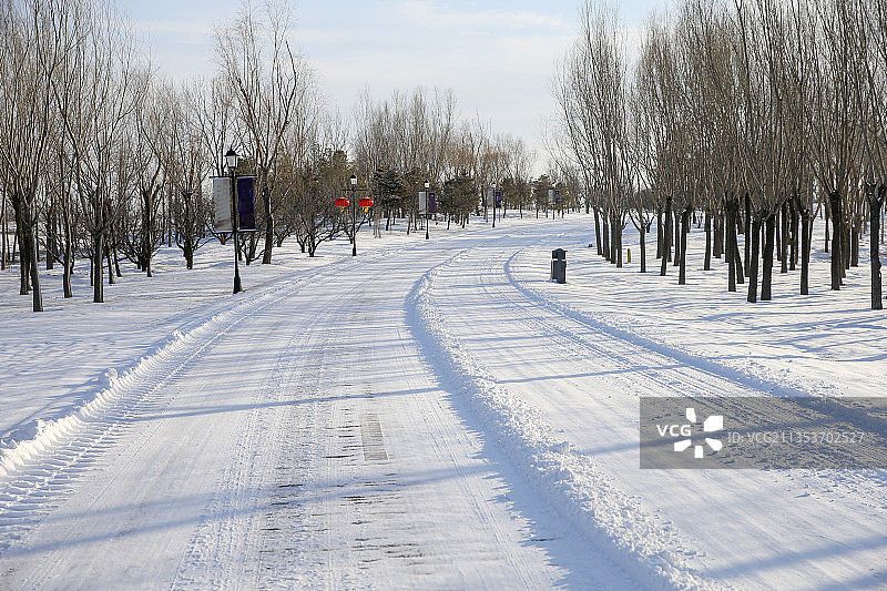 被雪覆盖的路图片素材