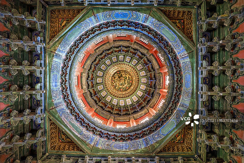 故宫万春亭藻井图片素材