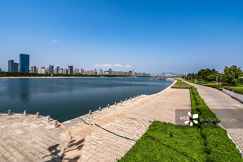 航拍山东日照城市风光图片素材