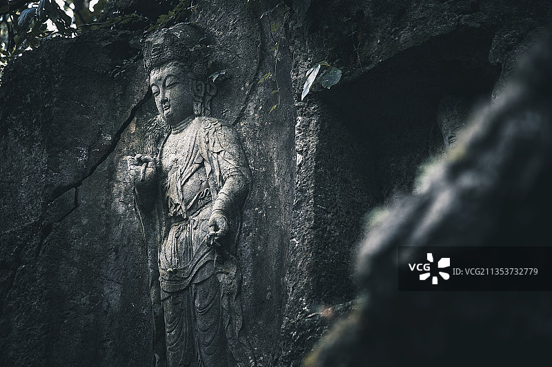 菩萨石雕图片素材
