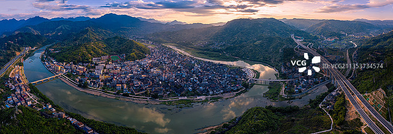 福建永泰嵩口航拍全景图图片素材