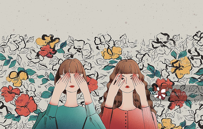 女孩｜双生花图片素材