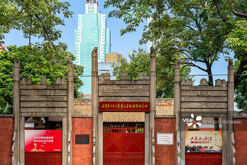 广州农讲所番禺学宫大门牌坊图片素材