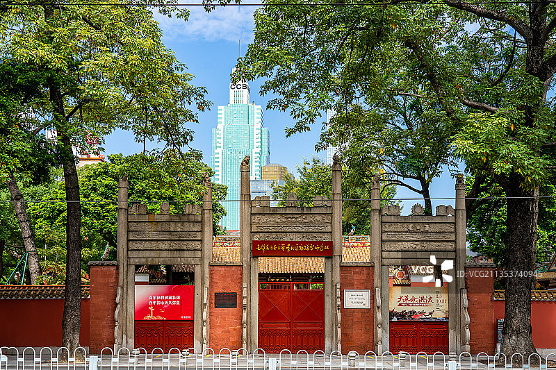 广州农讲所番禺学宫大门牌坊图片素材