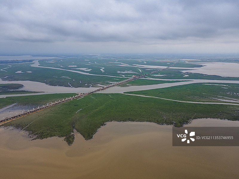 江西鄱阳湖军山湖山水田园自然风光图片素材