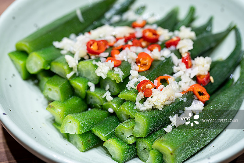 凉拌秋葵图片素材