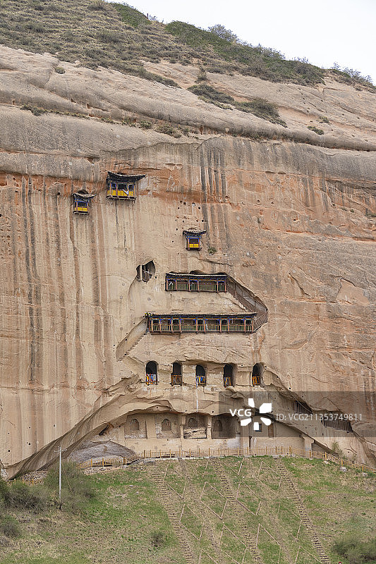 甘肃省张掖市肃南县马蹄寺石窟景区图片素材