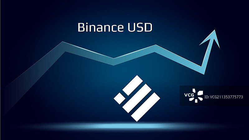 币安美元BUSD呈上升趋势，价格上涨图片素材