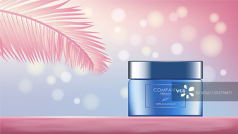 棕榈叶面霜罐图片素材