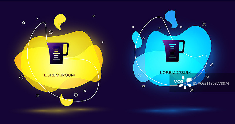 黑色水罐玻璃杯图标，黑色背景图片素材