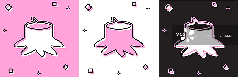 粉白背景上的树桩图标图片素材