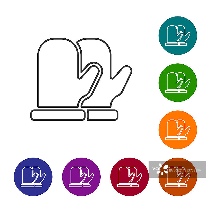 黑色线条圣诞手套图标图片素材