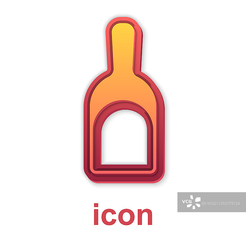 白色背景上隔离的金色簸箕图标图片素材