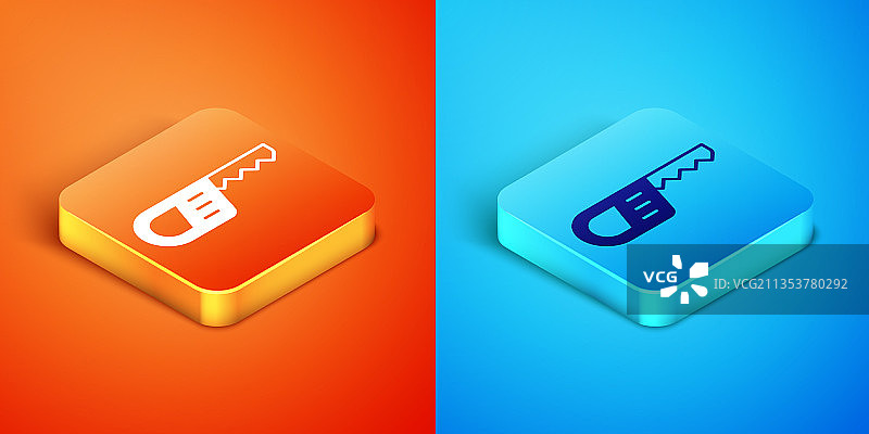 2.5D往复锯和锯片图标图片素材