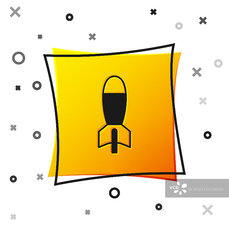 黑色火箭发射器与导弹图标图片素材