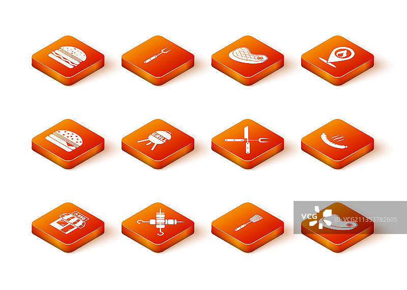 烧烤购物楼烤串套装图片素材