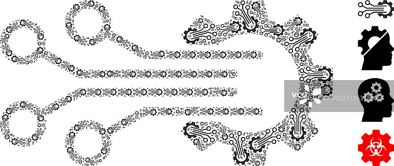 机械传感器图标递归组合图片素材