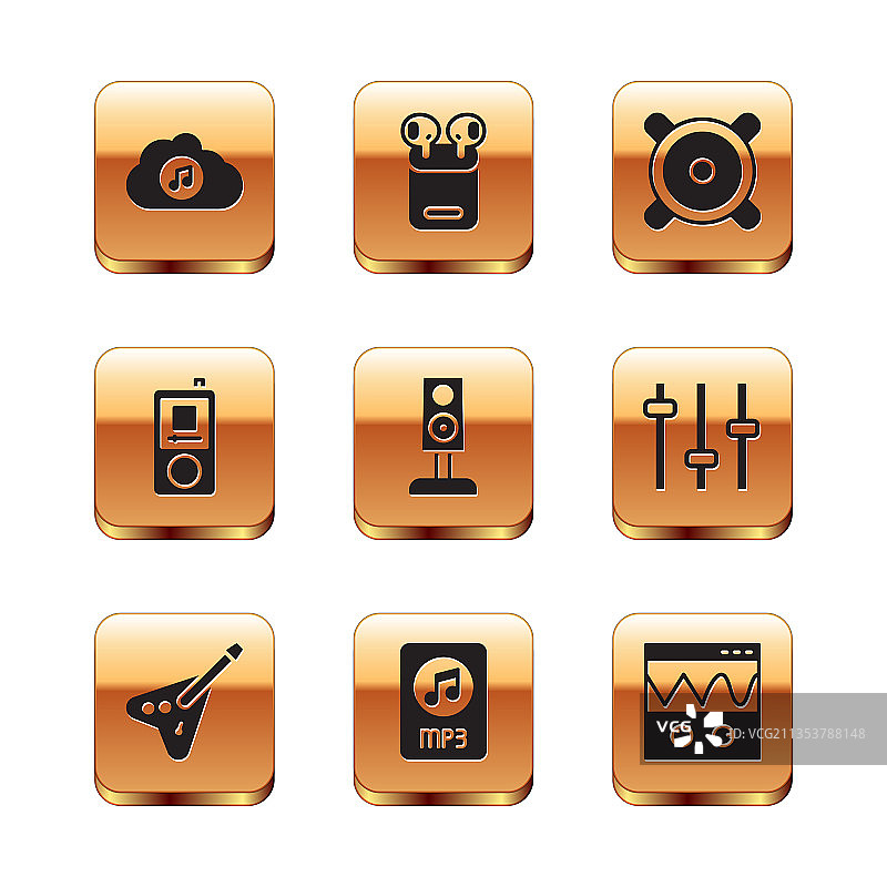 音乐流媒体电贝斯套装图片素材