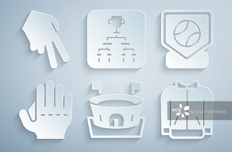 棒球场棒球手套T恤套装图片素材