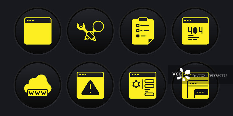 包含404错误信息的网页开发页面组件图片素材