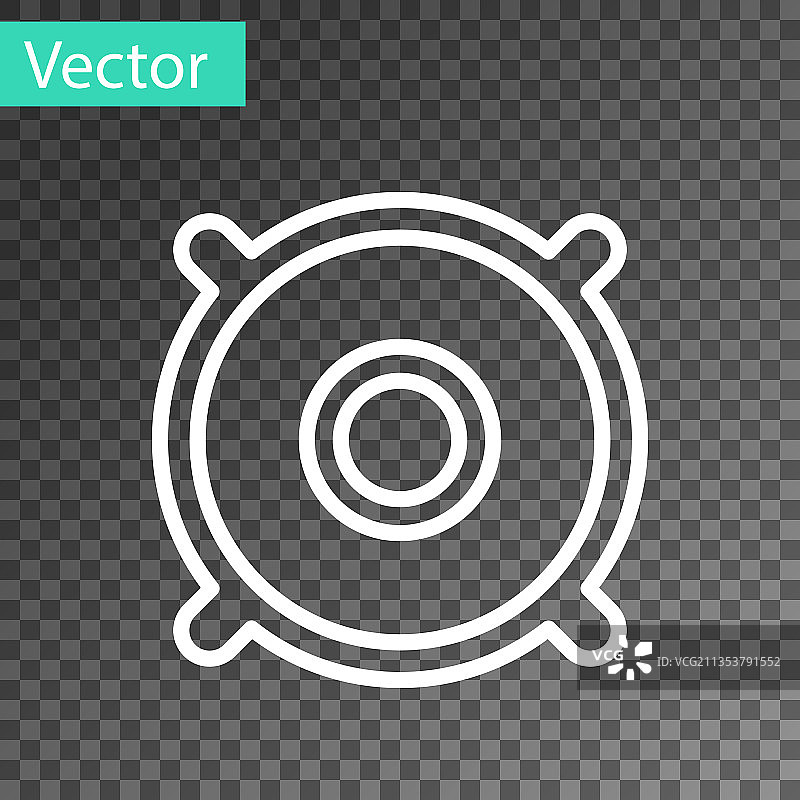 汽车音响扬声器白色线条图标图片素材